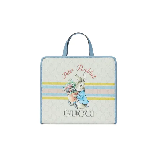 GUCCI Peter Rabbit™ Коллаборация GG Supreme Холст Тоут Сумка Сумка для покупок Сумка через плечо Детская сумка Экрю