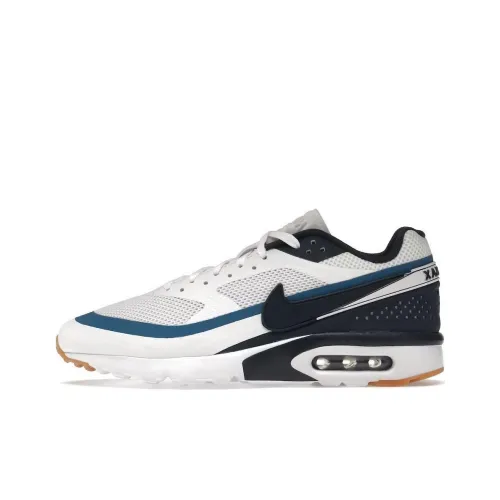Nike Air Max BW Амортизация Износостойкие Низкие Кроссовки для Бега Мужские Белый Синий Черный