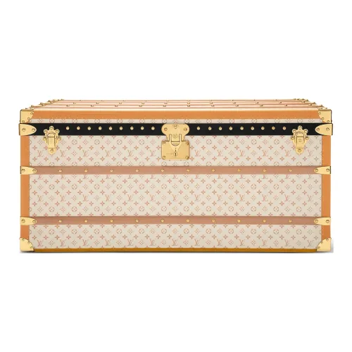 LOUIS VUITTON Courier Lozine Покрытый холст Твердый Чехол Хранение Коробка Унисекс Бежевый и Коричневый