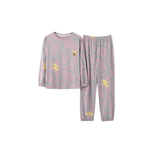 HUAJIDEGUSHI Светло-фиолетовый женский пижамный комплект