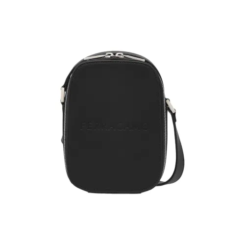 FERRAGAMO Телячья кожа Сумка через плечо Мужская Черная