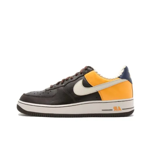 Nike Air Force 1 Амортизация Износостойкие Низкие Кроссовки для скейтбординга Мужские Коричнево-желтые