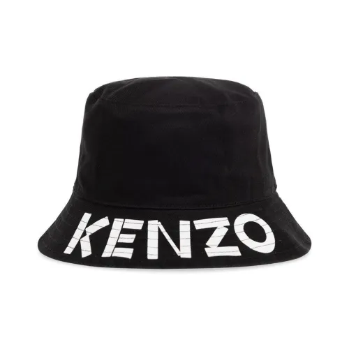 KENZO Мужские хлопковые панамы черного цвета