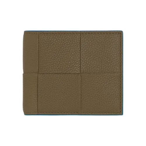 Bottega Veneta Рельефная Телячья Кожа Кошелек Мужской Clay Brown и Темный Тихоокеанский Синий