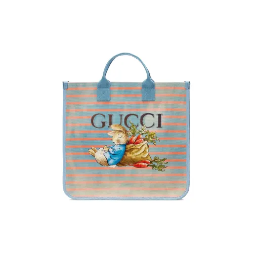 GUCCI Peter Rabbit™ Коллаборация Холст Тоут Сумка Сумка для покупок Детская Сумка Апельсин Светло-синий