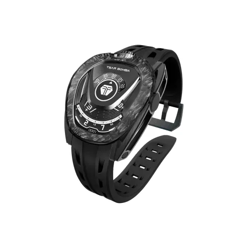 TSAR BOMBA Автоматический Механический Механизм Резиновый Ремешок Часы Мужские Черный Циферблат