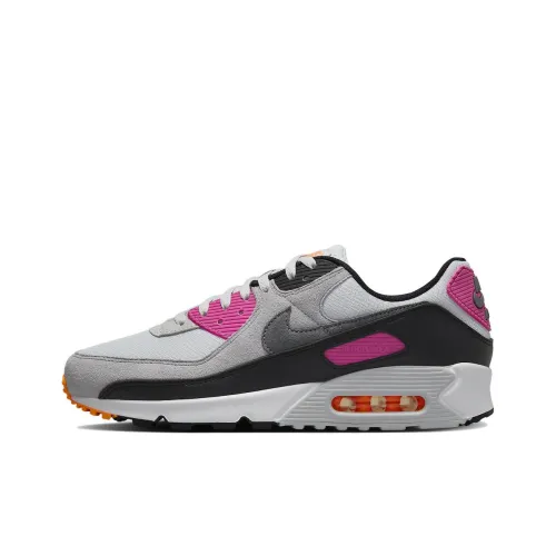Nike Air Max 90 Устойчивые к истиранию Низкие Кроссовки для бега Мужские Серый Розовый