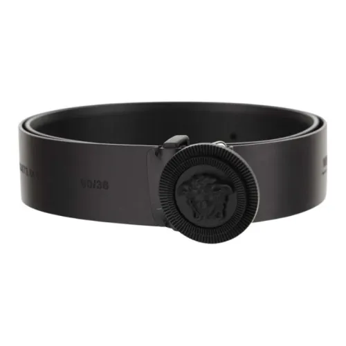 VERSACE Телячья кожа Аксессуары для мобильных устройств Кожаные ремни Мужской Черный Ширина 4CM