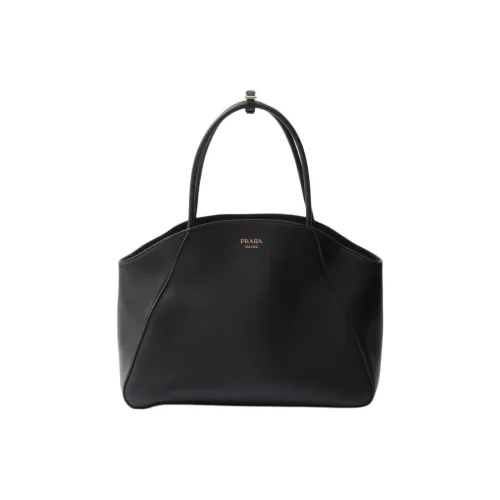 PRADA Кожа Тоут Сумка Сумка для покупок Сумка Большая Женская Черная