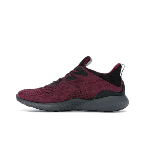 Adidas AlphaBounce Slip-resistant Abrasion-resistant Low-top Беговые кроссовки Мужские Темно-красный