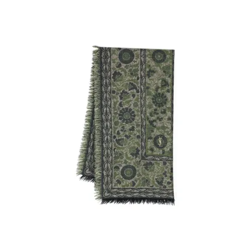 SAINT LAURENT Вязаные шарфы Женские Зеленый