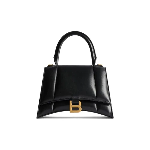 Balenciaga Lambskin Hourglass Сумка через плечо Сумка Маленькая Женская Черная