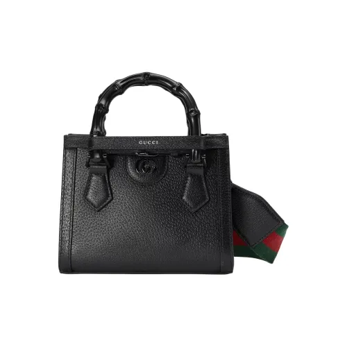 GUCCI Diana Кожа Тоут Сумка Сумка для покупок Сумка через плечо Сумка Мини Женская Черная