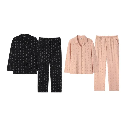Sha Qian Пижамный комплект Весенний и Осенний Унисекс