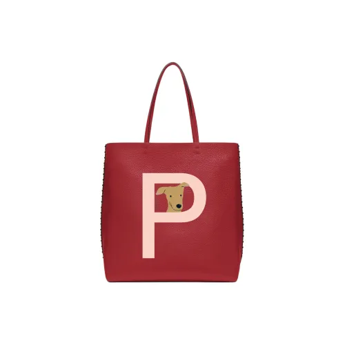 Valentino Garavani ROCKSTUD Телячья кожа с рельефом Сумка-тоут Сумка для покупок Сумка через плечо Женская Красная и Розовая