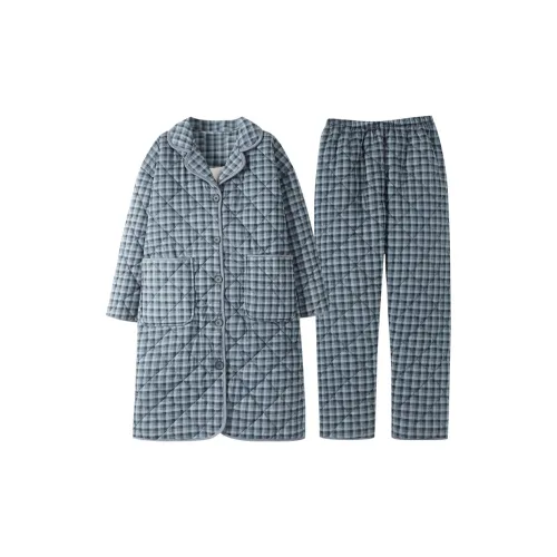 ZumashL S83783# Утепленная одежда Наборы Принц OF Wales Клетчатые Женские пижамные комплекты