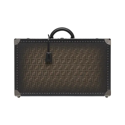 FENDI Polyester Travel Luggage Storage Box Large Men's Brown
