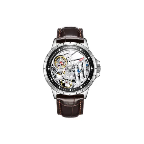 HANBORO Hollow Series Автоматический Механический Механизм Часы Мужские Часы Черепный Циферблат HBR906,1 BZ