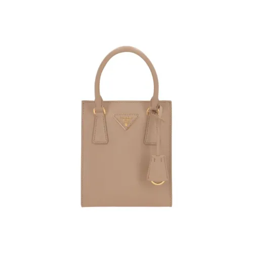 PRADA Saffiano Телячья кожа Сумка на одно плечо Женская Песочно-бежевый Желтый