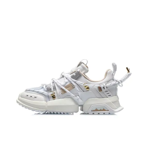 Подкладка Resistant и устойчивая к истиранию Поддержка Низкий Топ Casual Унисекс Белый Золото