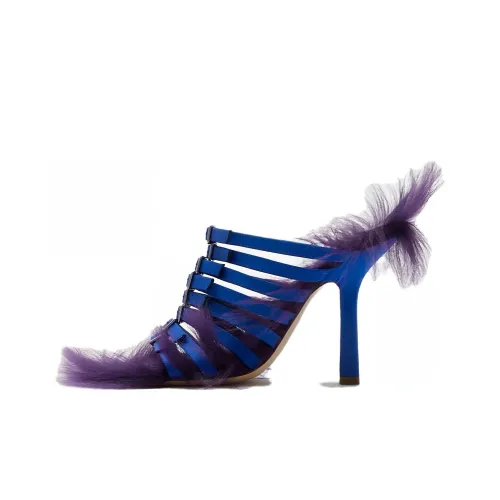 Burberry Шлепанцы 10,5 см Женские Рыцарь Синий