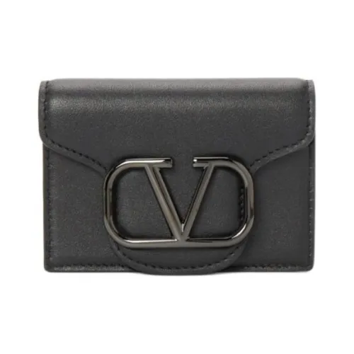 Valentino Держатель для карт из коровьей кожи кошелек для мужчин черный