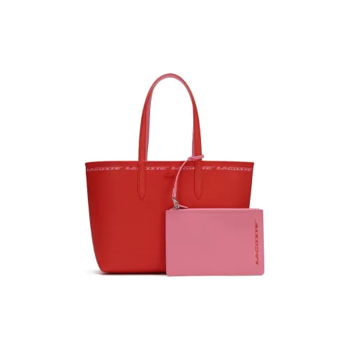 LACOSTE PVC Комбо Сумка Тоут Сумка Сумка для покупок Сумка через плечо Большая Женская Сумка Железо Розовый