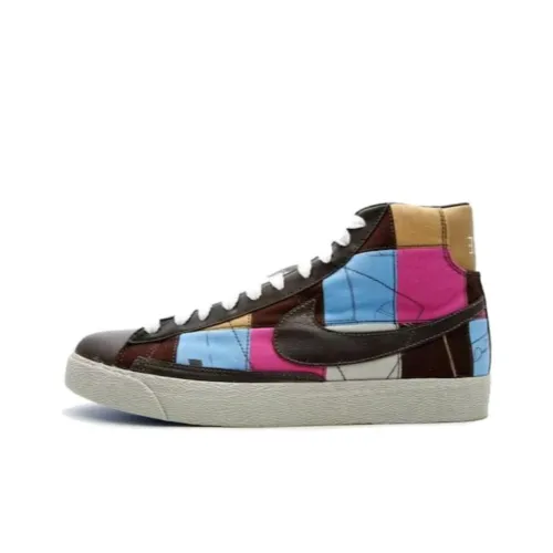 Nike Blazer Премиум Амортизация Износостойкий MID Топ Скейтборд Кроссовки GS Черный Красный