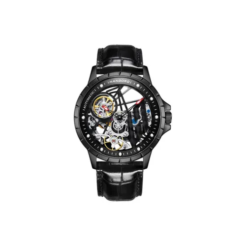 HANBORO Hollow Series Автоматический Механический Механизм Часы Мужские Часы Черепный Циферблат HBR906,1 HH