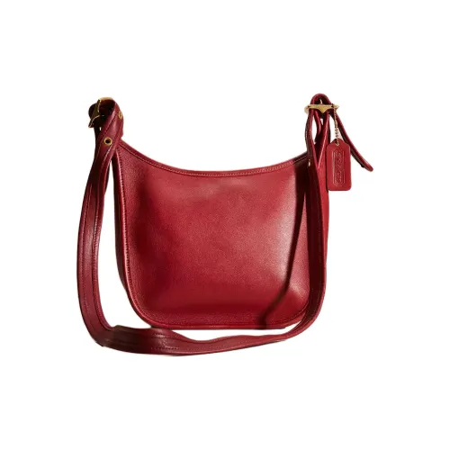 COACH Legacy Перчаточная дубленая кожа Сумка через плечо Большая Унисекс Красная