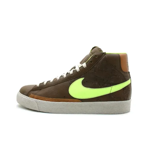 Nike Blazer Премиум Амортизация MID Топ Скейтборд Кроссовки Мужские Коричнево-Зеленые