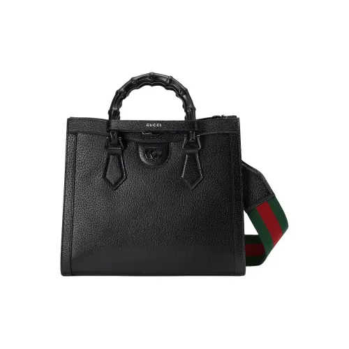 GUCCI Diana Кожа Тоут Сумка Сумка для покупок Сумка через плечо Сумка Маленькая Женская Черная