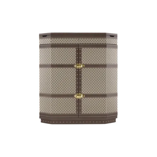 GUCCI GG Supreme Кожа Путешествие Твердый Чехол Унисекс Бежевый и Эбеновый