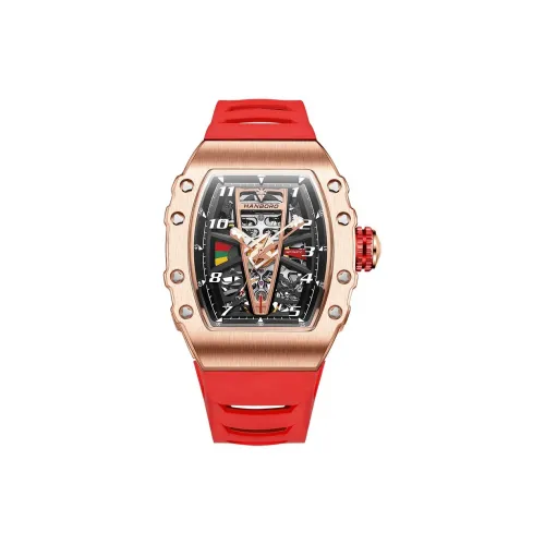 HANBORO Автоматический Механический Механизм Часы Мужские Часы С Черепным Циферблатом HBR983 MR