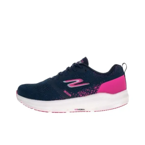 Skechers GO RUN Ride X Аbrasion Resistant Дышащий Низкий Топ Беговые кроссовки Женские Синий Розовый