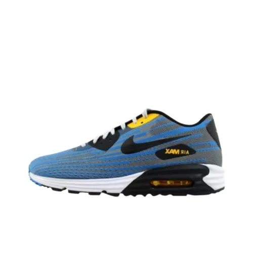 Nike Air Max LUNAR Амортизация Износостойкие Низкие Кроссовки для Бега Унисекс Синий Черный