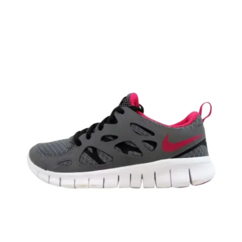 Nike Free Run 2,0 Амортизация Износостойкий Низкий Топ Беговые кроссовки Женские Серый Розовый