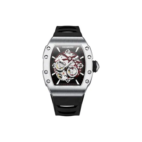 HANBORO Автоматический Механический Механизм Часы Мужские Часы С Черепным Циферблатом HBR991 BH