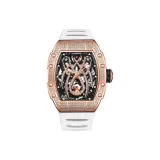 HBR922,2-Розовый корпус, белый ремешок