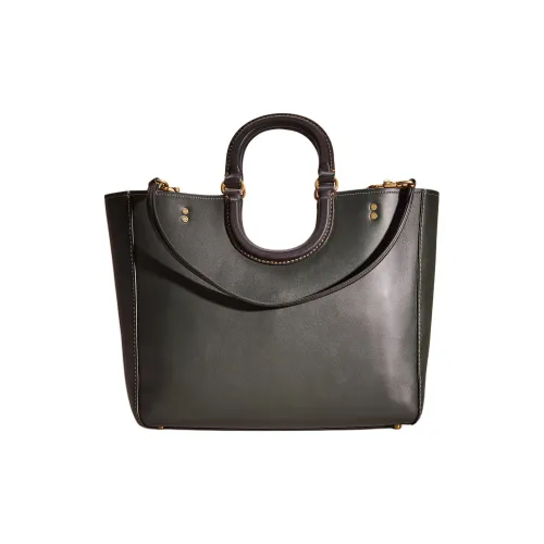 COACH Перчаточная дубленая кожа Тоут Сумка Сумка для покупок Сумка на плечо Сумка Большая Женская Латунный Amazon Многоцветный зеленый