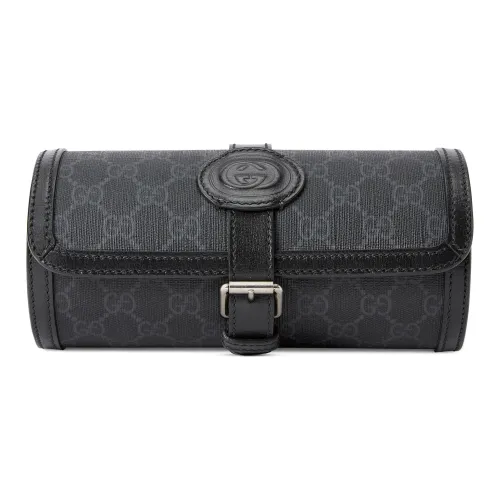 Gucci Canvas с кожаными вставками обметка мужские черные коробка мешок для хранения