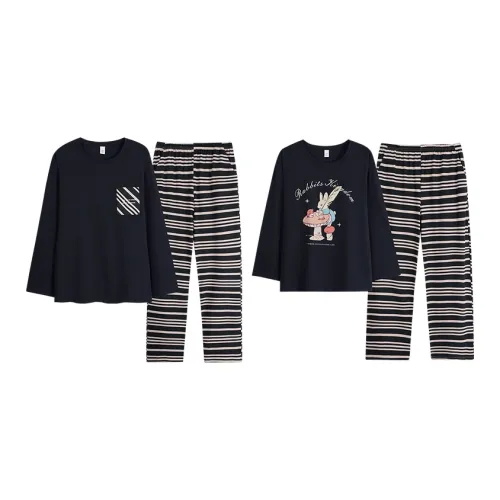 Sha Qian Пижамный комплект Весенний и Осенний Унисекс