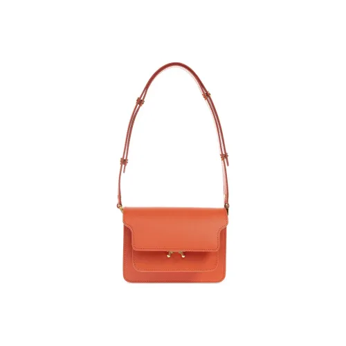 MARNI Основная часть Телячья кожа Портативный Сумки через плечо Сумка через плечо Женская Апельсин