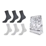 6 пар (Черный 3 шт + Светло-серый 3 шт) + Сумка для покупок