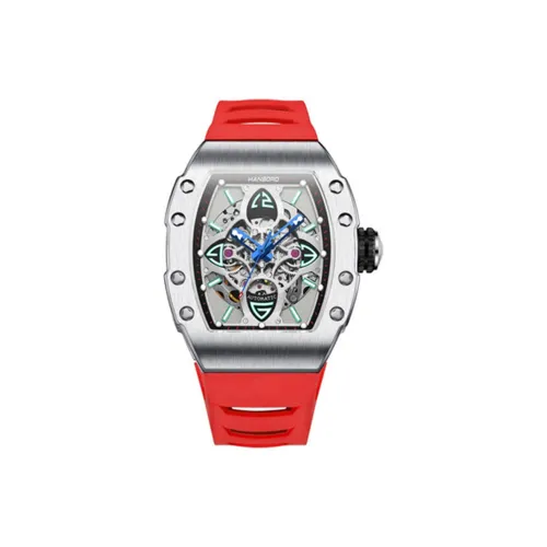 HANBORO Four Leaf Clover Коллекция Автоматический Механический Механизм Часы Мужские Часы Черепный Циферблат HBR989,1 BR