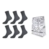 Чёрный, 6 пар + сумка для покупок