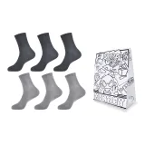 6 пар (Черный 3 шт + Темно-серый 3 шт) + Сумка для покупок