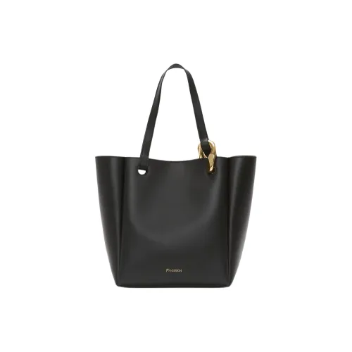 JW Anderson Full Рельефная кожа голени Тоут Сумка Сумка для покупок Сумка через плечо Сумка Женская Черная