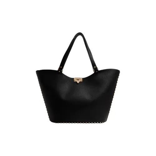 Valentino Rockstud Телячья кожа Тоут Сумка Сумка для покупок Сумка на плечо Сумка Женская Черная