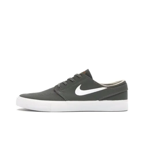 Nike SB Stefan Janoski Холст Амортизация Износостойкий Низкий Топ Скейтборд Кроссовки Мужские Серый Белый